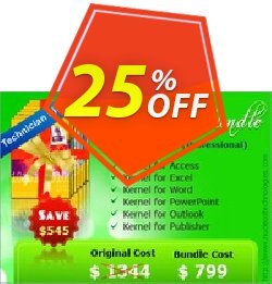 25% OFF Kernel MS Office File Recovery Professional - Technician License  Coupon code