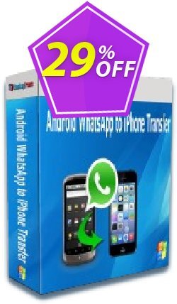29% OFF Backuptrans Android WhatsApp to iPhone Transfer Coupon code