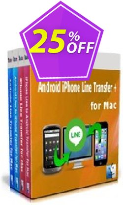 25% OFF Backuptrans Android iPhone Line Transfer plus for Mac - Family Edition  Coupon code