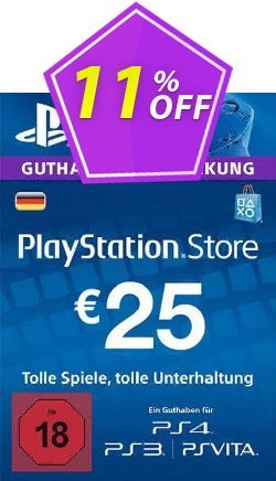 11% OFF PlayStation Network - PSN Card - 25 EUR - Germany  Discount