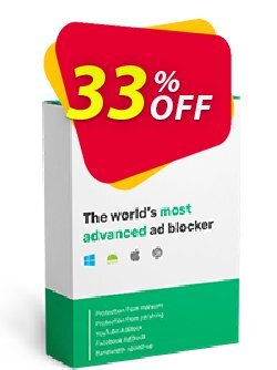 33% OFF AdGuard Ad Blocker Personal - 3 devices 1 year Coupon code