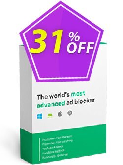 31% OFF AdGuard Ad Blocker Personal - 3 devices Lifetime Coupon code