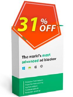 31% OFF AdGuard Ad Blocker Family - 9 devices Lifetime Coupon code