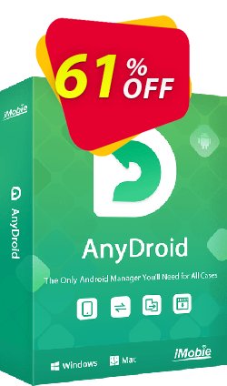 iMobie AnyDroid 1 year License Coupon discount 60% OFF AnyDroid 1 year License, verified - Super discount code of AnyDroid 1 year License, tested & approved