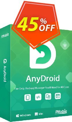 45% OFF iMobie AnyDroid for MAC Family Plan - Lifetime license  Coupon code
