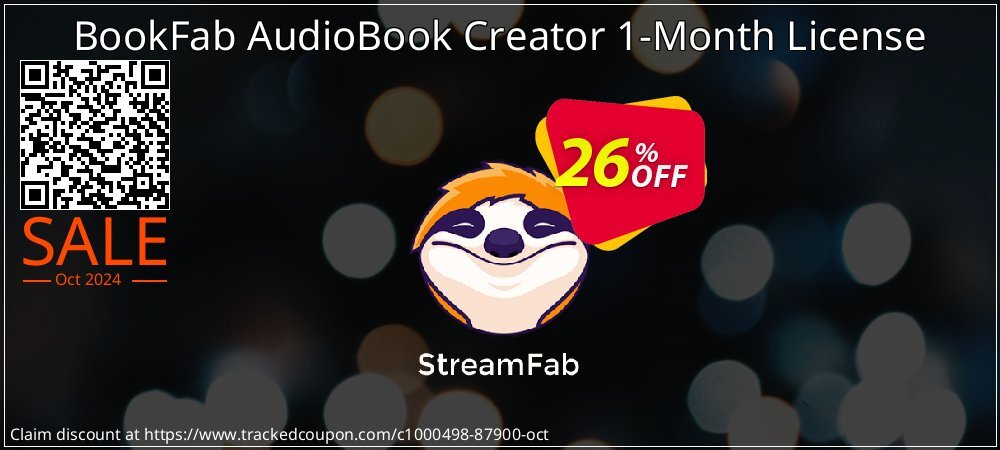 BookFab AudioBook Creator 1-Month License coupon on Chinese National Day sales