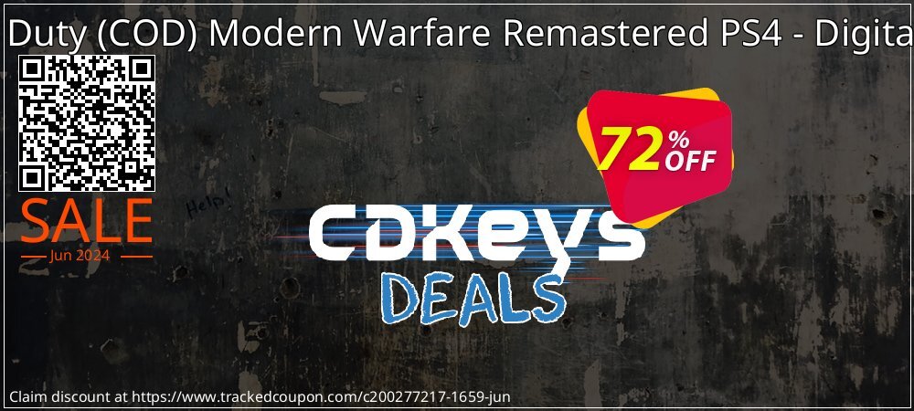 modern warfare remastered ps4 discount code