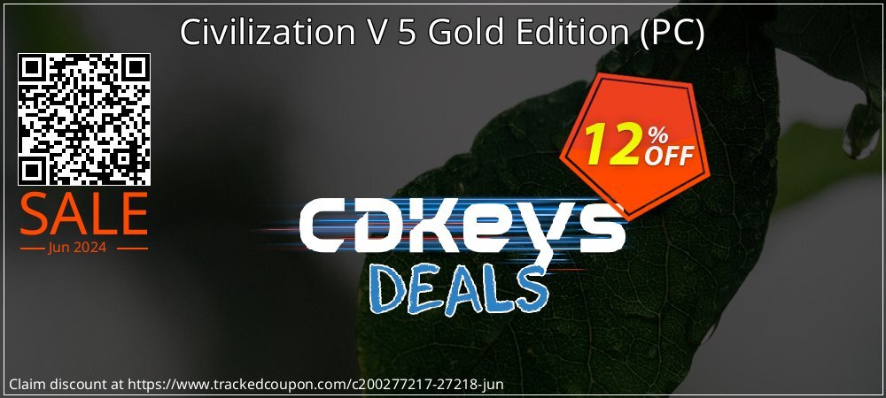 Civilization V 5 Gold Edition - PC  coupon on National Cheese Day discounts