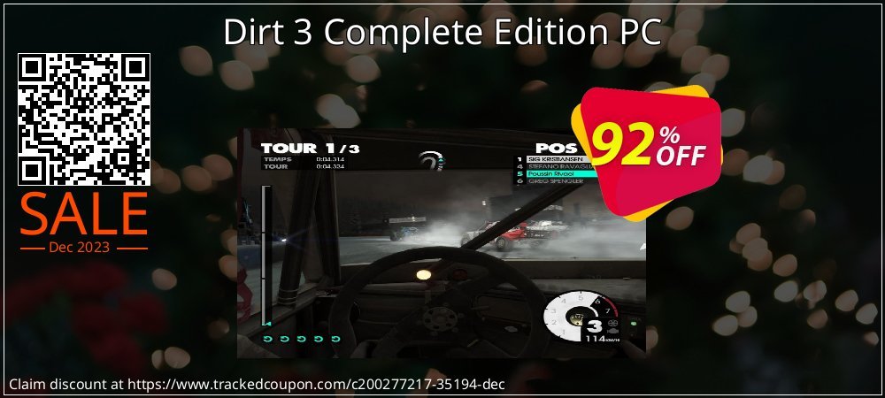 Dirt 3 Complete Edition PC coupon on 	National Kissing Day sales