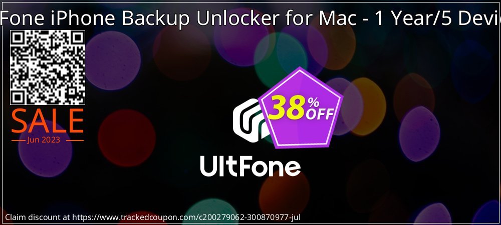 UltFone iPhone Backup Unlocker for Mac - 1 Year/5 Devices coupon on Summer deals