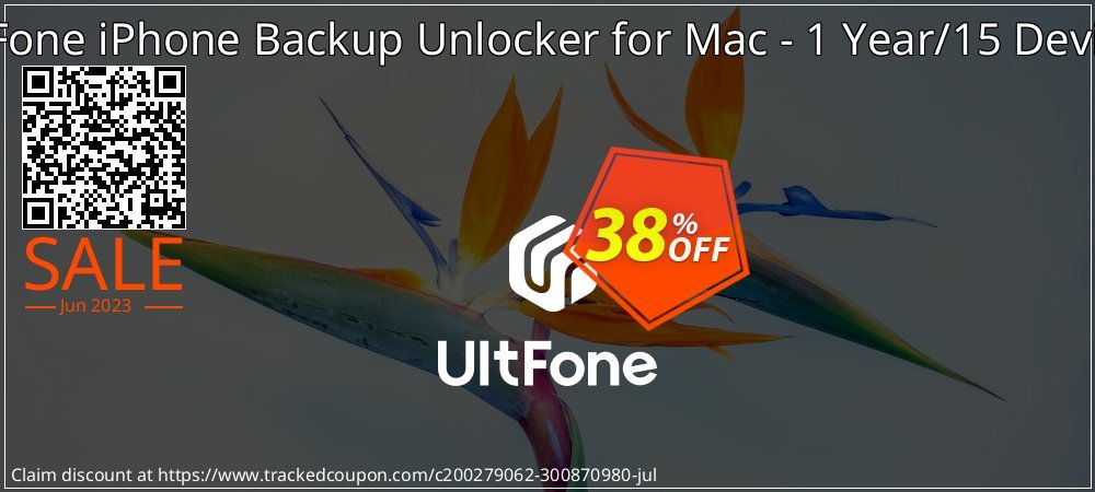 UltFone iPhone Backup Unlocker for Mac - 1 Year/15 Devices coupon on National French Fry Day offering sales