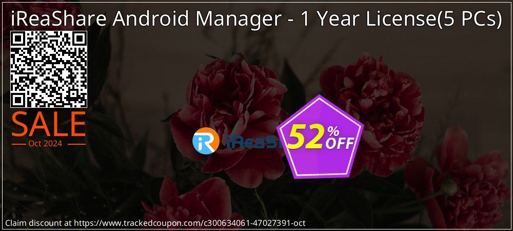 iReaShare Android Manager - 1 Year License - 5 PCs  coupon on Chinese National Day deals