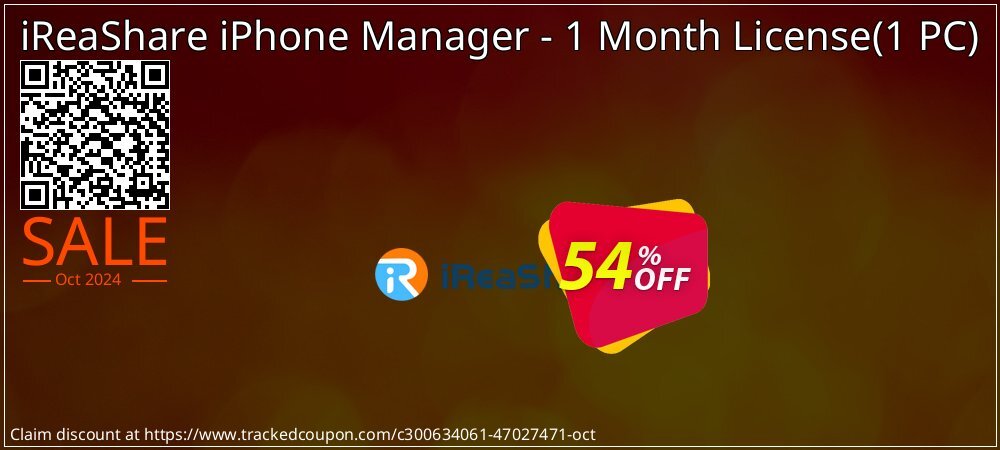 iReaShare iPhone Manager - 1 Month License - 1 PC  coupon on National Noodle Day sales