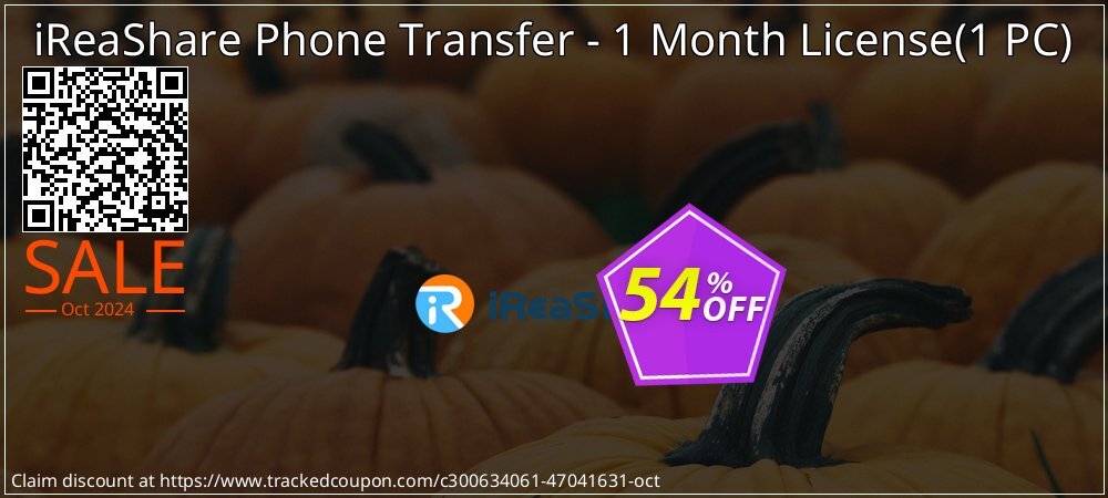 iReaShare Phone Transfer - 1 Month License - 1 PC  coupon on National Pumpkin Day discount