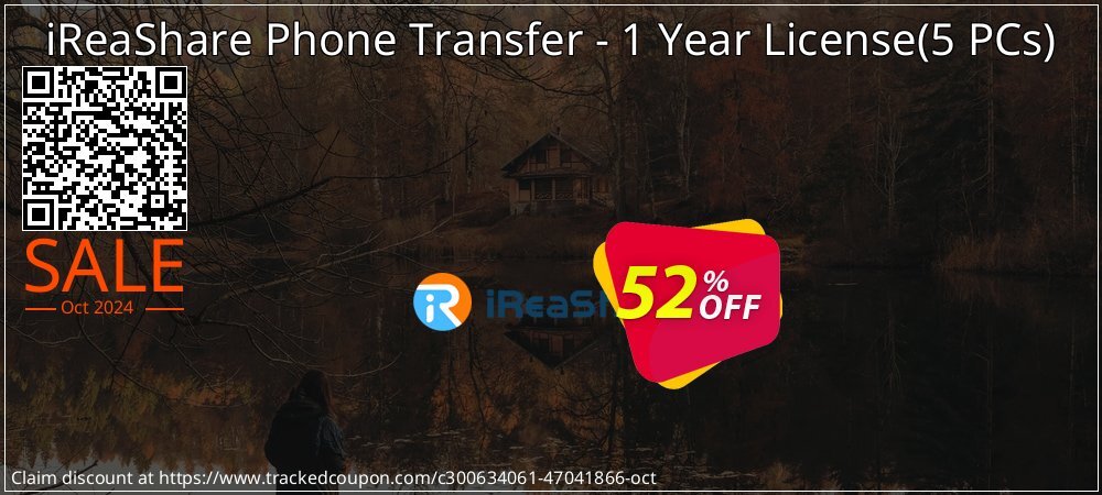 iReaShare Phone Transfer - 1 Year License - 5 PCs  coupon on Halloween offering discount