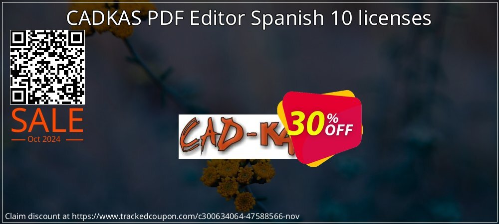 CADKAS PDF Editor Spanish 10 licenses coupon on National Savings Day offer