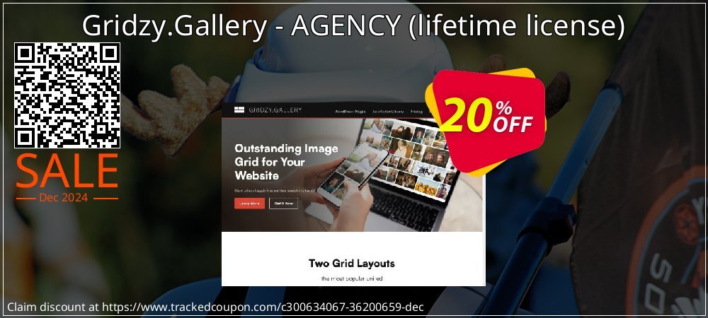 Gridzy.Gallery - AGENCY - lifetime license  coupon on New Year's eve discounts