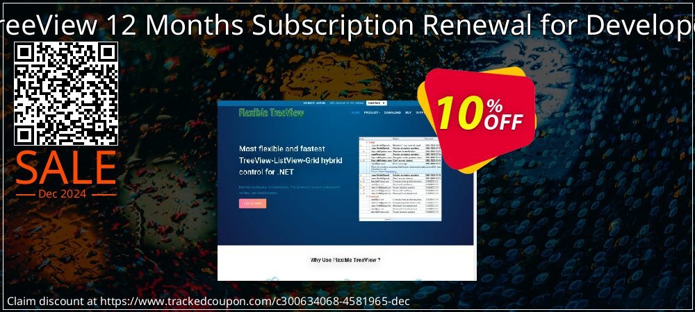 Flexible TreeView 12 Months Subscription Renewal for Developer License coupon on Xmas Day super sale