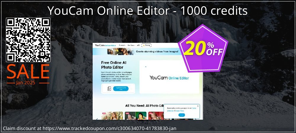 YouCam Online Editor - 1000 credits coupon on New Year's Day offer