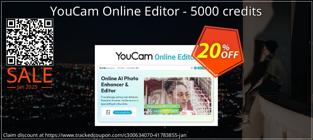 YouCam Online Editor - 5000 credits coupon on New Year's Weekend sales