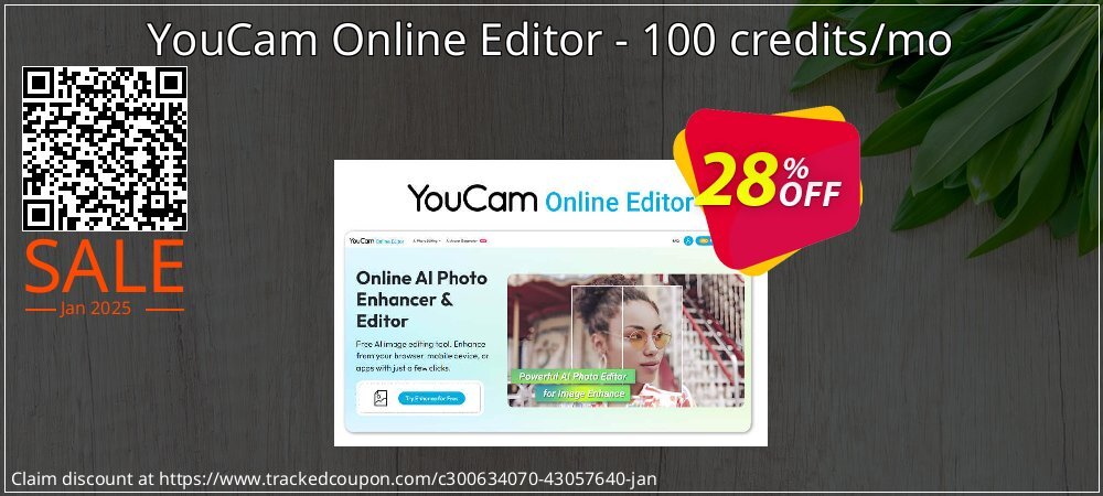 YouCam Online Editor - 100 credits/mo coupon on Programmers' Day super sale