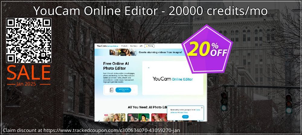 YouCam Online Editor - 20000 credits/mo coupon on Macintosh Computer Day discounts