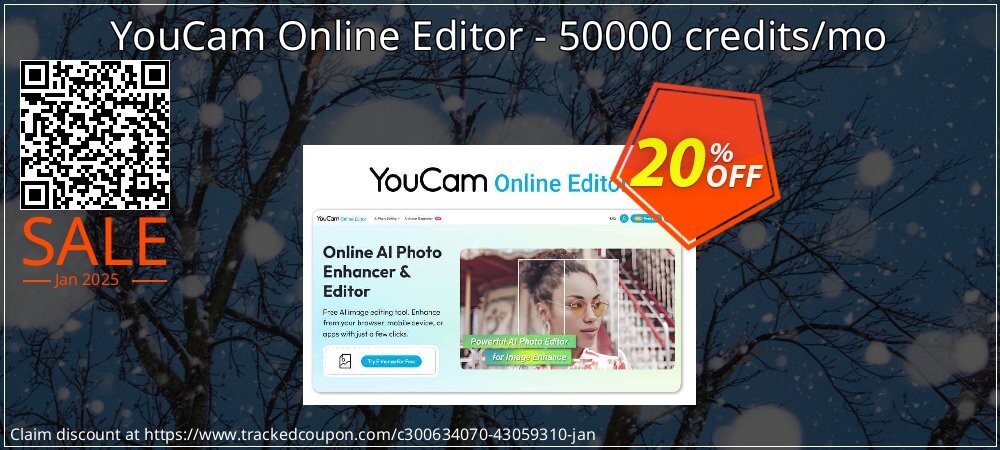 YouCam Online Editor - 50000 credits/mo coupon on Happy New Year offer