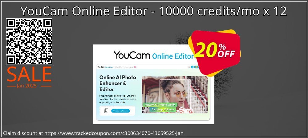 YouCam Online Editor - 10000 credits/mo x 12 coupon on Happy New Year deals