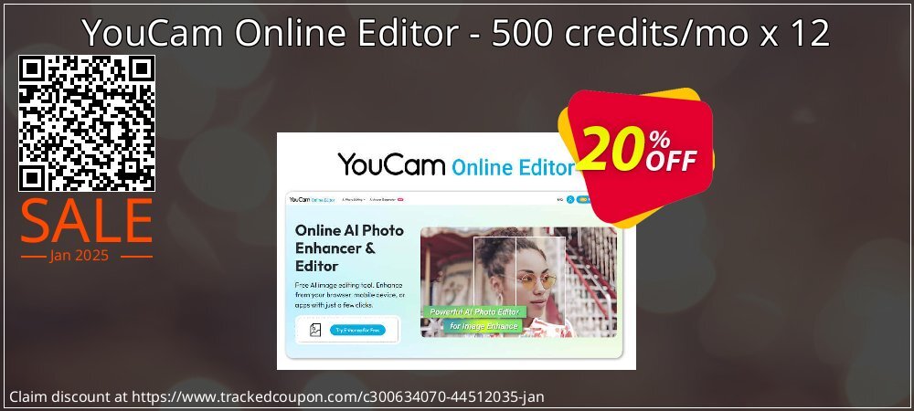 YouCam Online Editor - 500 credits/mo x 12 coupon on New Year's Weekend deals