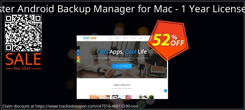 Coolmuster Android Backup Manager for Mac - 1 Year License - 10 PCs  coupon on Black Friday deals