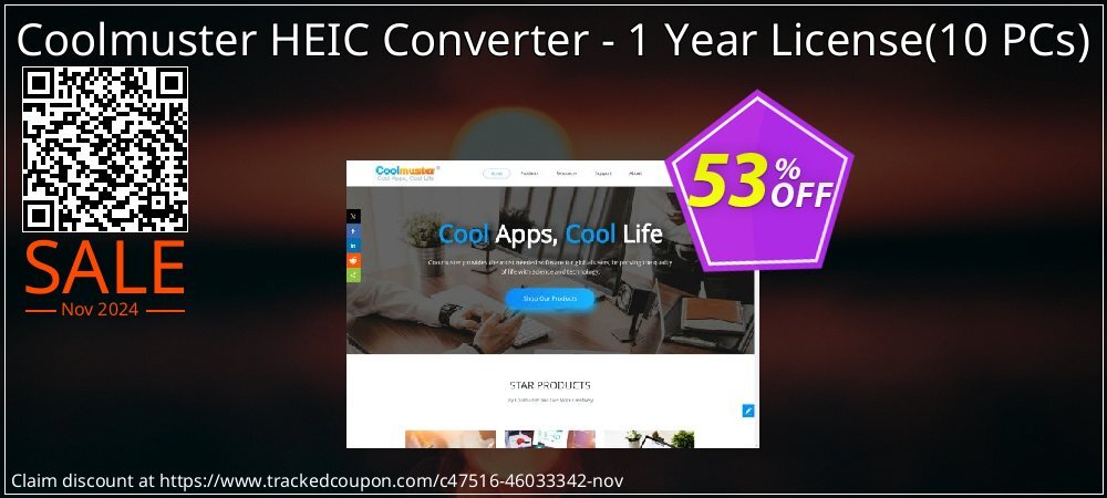 Coolmuster HEIC Converter - 1 Year License - 10 PCs  coupon on Universal Children's Day discount