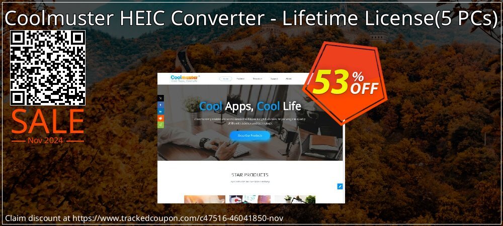 Coolmuster HEIC Converter - Lifetime License - 5 PCs  coupon on Thanksgiving Day super sale