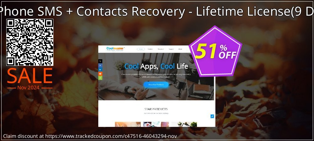 Coolmuster iPhone SMS + Contacts Recovery - Lifetime License - 9 Devices, 3 PCs  coupon on Melbourne Cup Day deals