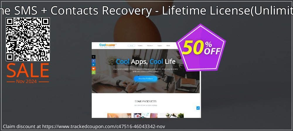 Coolmuster iPhone SMS + Contacts Recovery - Lifetime License - Unlimited Devices, 1 PC  coupon on Cyber Monday offering discount