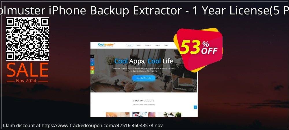 Coolmuster iPhone Backup Extractor - 1 Year License - 5 PCs  coupon on All Souls Day super sale