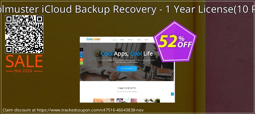 Coolmuster iCloud Backup Recovery - 1 Year License - 10 PCs  coupon on All Saints' Day offering sales