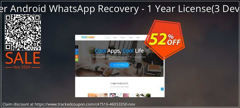 Coolmuster Android WhatsApp Recovery - 1 Year License - 3 Devices, 1 PC  coupon on World Hello Day offering discount