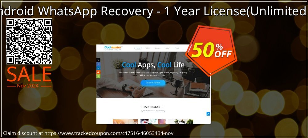 Coolmuster Android WhatsApp Recovery - 1 Year License - Unlimited Devices, 1 PC  coupon on All Souls Day discounts