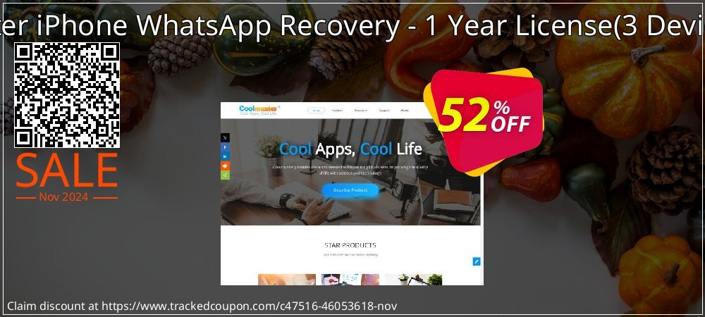 Coolmuster iPhone WhatsApp Recovery 1 Year License coupon on Black Friday offer