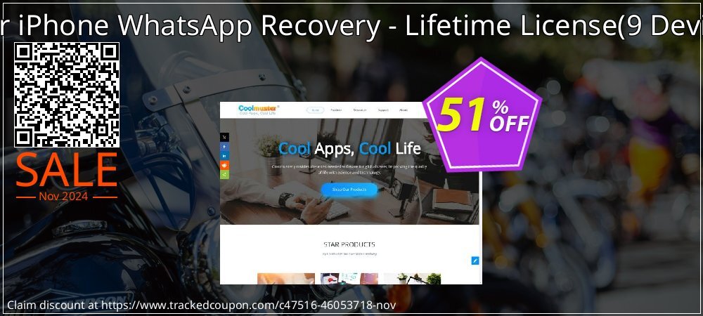 Coolmuster iPhone WhatsApp Recovery - Lifetime License - 9 Devices, 3 PCs  coupon on Thanksgiving discount