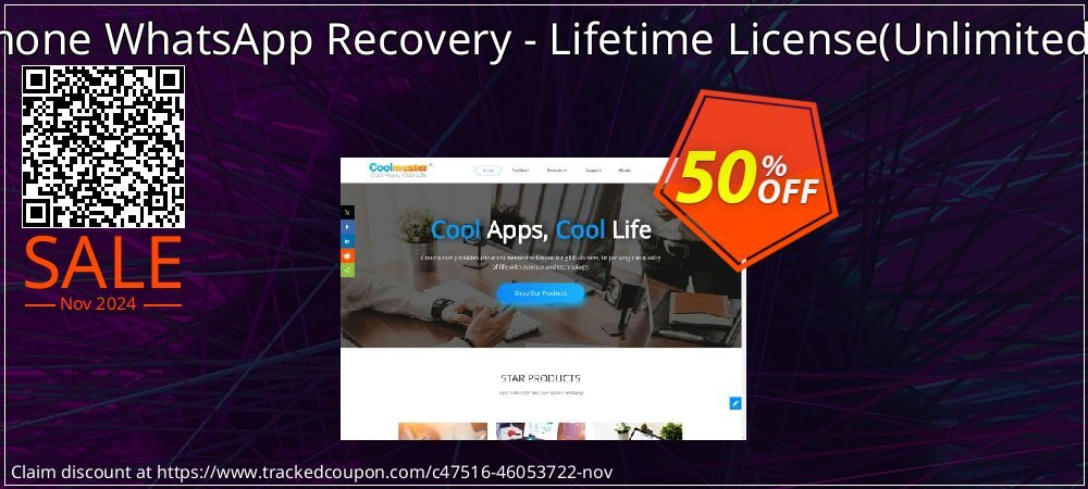 Coolmuster iPhone WhatsApp Recovery - Lifetime License - Unlimited Devices, 1 PC  coupon on Melbourne Cup Day discounts