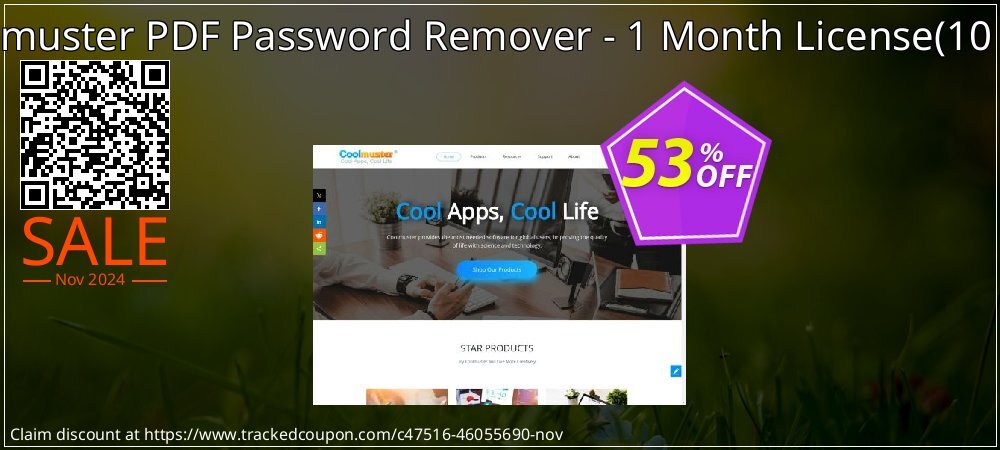 Coolmuster PDF Password Remover - 1 Month License - 10 PCs  coupon on National No Smoking Day offering sales