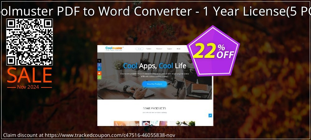 Coolmuster PDF to Word Converter - 1 Year License - 5 PCs  coupon on Cyber Monday promotions