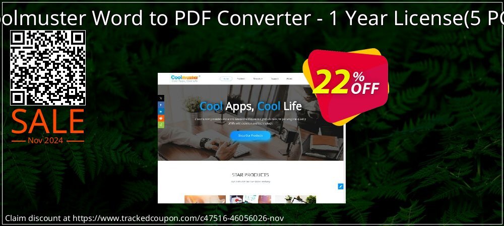 Coolmuster Word to PDF Converter - 1 Year License - 5 PCs  coupon on All Saints' Day discounts