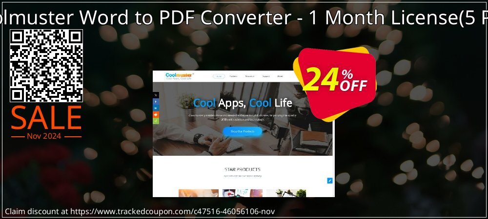 Coolmuster Word to PDF Converter - 1 Month License - 5 PCs  coupon on Thanksgiving Day super sale