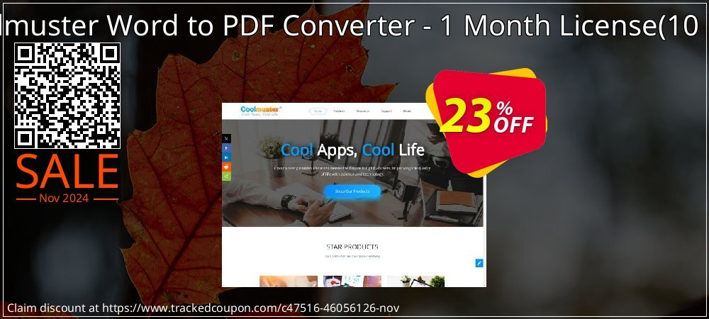 Coolmuster Word to PDF Converter - 1 Month License - 10 PCs  coupon on Black Friday promotions