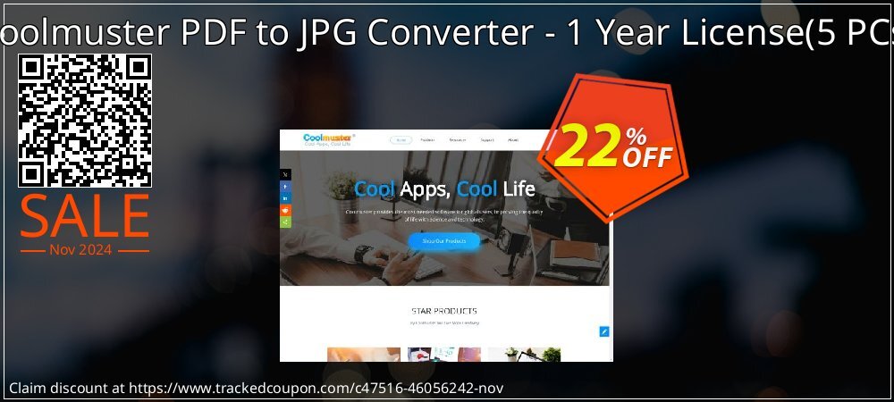 Coolmuster PDF to JPG Converter - 1 Year License - 5 PCs  coupon on National Recycling Day discounts