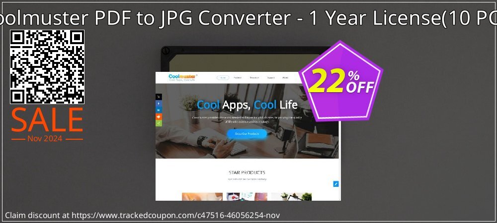 Coolmuster PDF to JPG Converter - 1 Year License - 10 PCs  coupon on World Hello Day deals