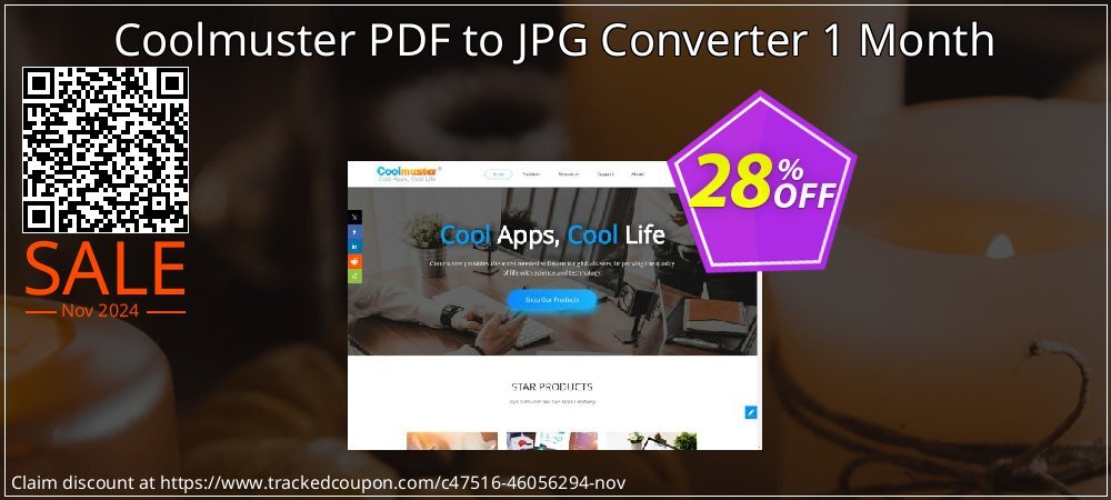 Coolmuster PDF to JPG Converter - 1 Month License - 1 PC  coupon on All Souls Day offering sales