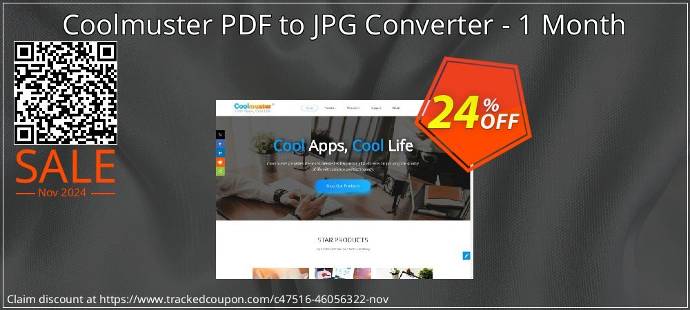 Coolmuster PDF to JPG Converter - 1 Month License - 5 PCs  coupon on Cyber Monday super sale